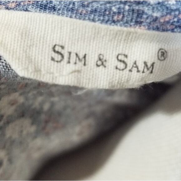 Sim and Sam Blouse Medium Short Sleeve V Neck Tie Hem Floral Cropped Button - Picture 7 of 8